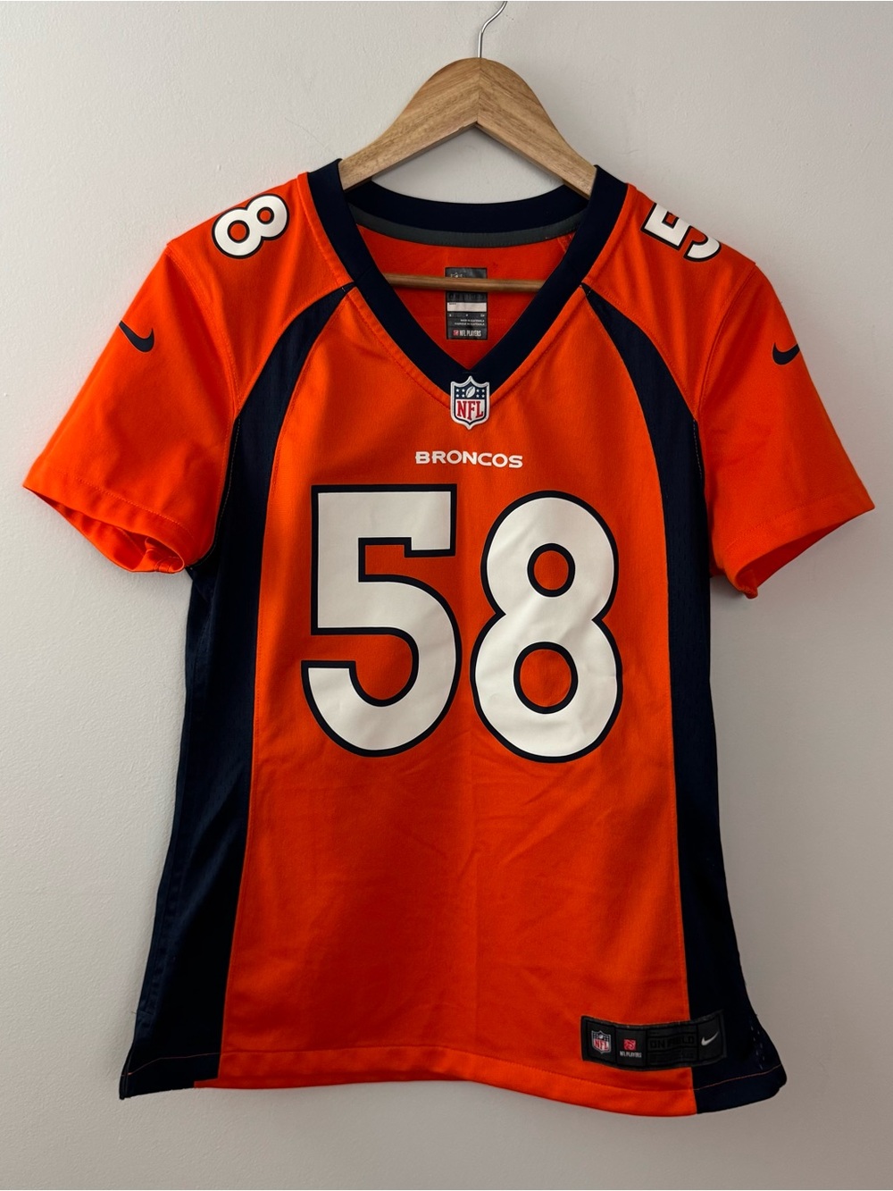 NFL Denver Broncos #58 women’s Football Jersey - Orange Size S
